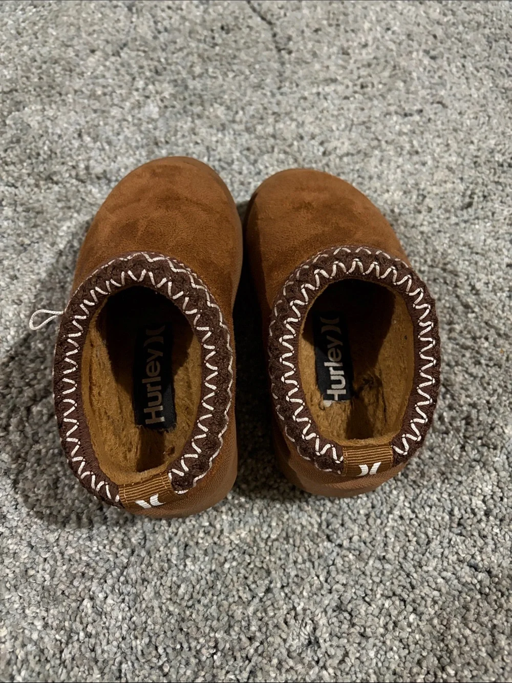 Hurley Kids Chestnut Brown Slip-On Faux-Fur Lined clogs